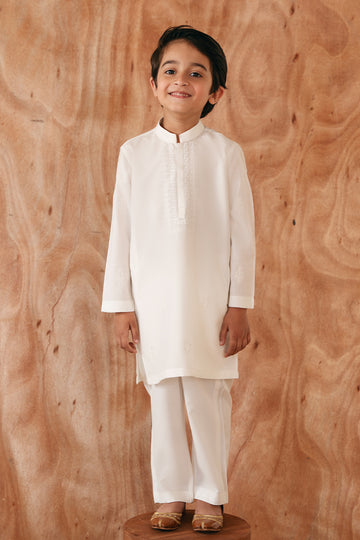 White embroidered Kurta pajama